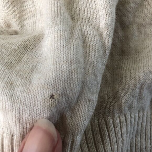 Ruby Moon Ivory Beige Heather Button Down Back & Wrist Sweater Small - Picture 13 of 13